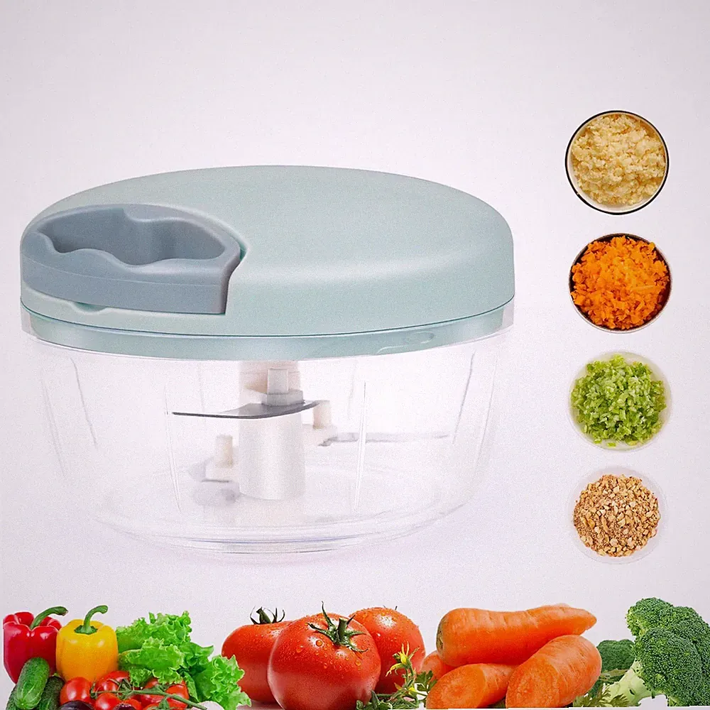Manual Food Chopper Vegetable Kitchen Cutter with Pull String Food Processor