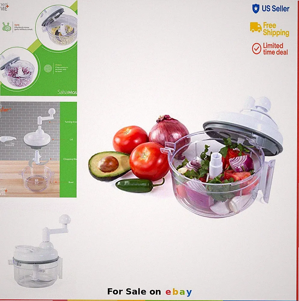 Manual Food Processor 5 Cup Salsa Maker Chopper Vegetable Herb Veggie Onion