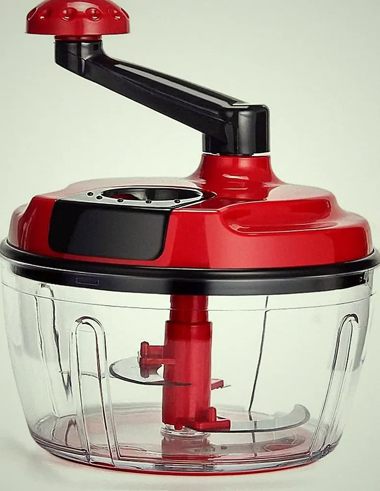 Manual Food Processor, 8 Cup Capacity, Hand Powered Chopper, Blender with Clear
