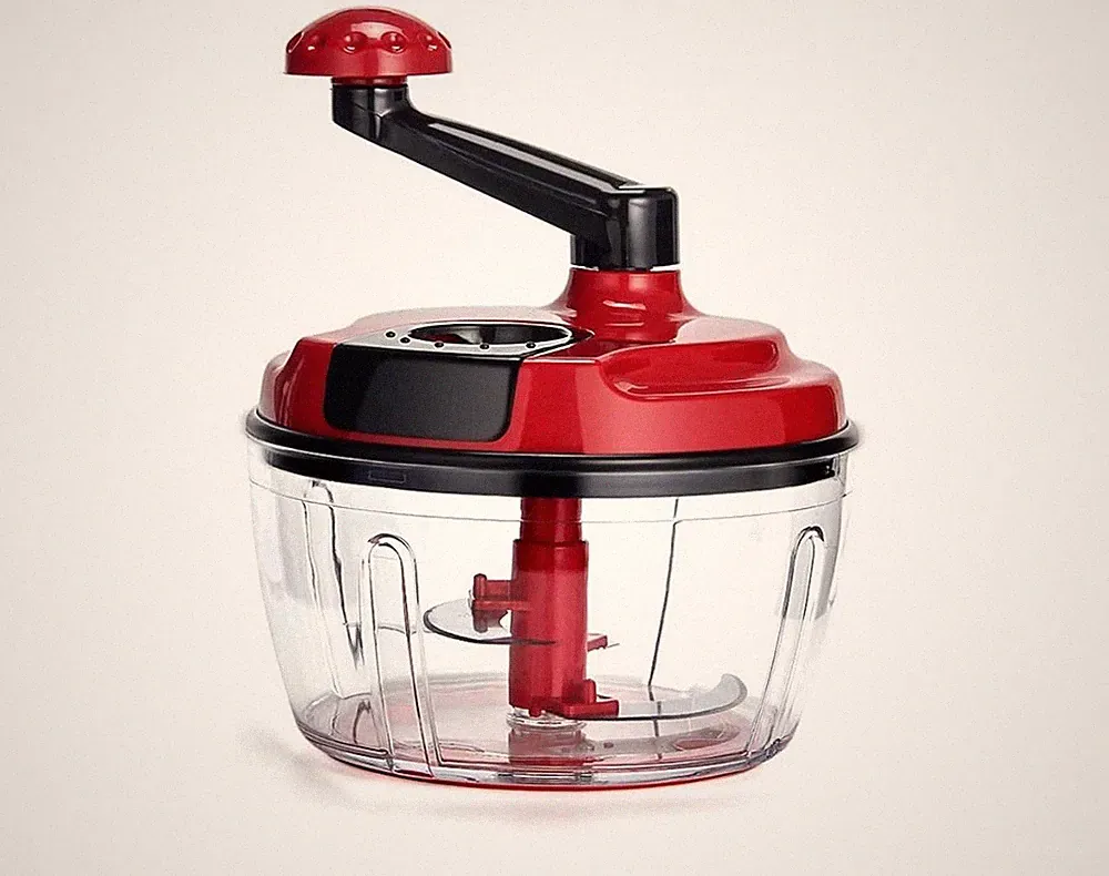 Manual Food Processor,8 Cup Hand Powered Crank Chopper,Mincer Blender with Cl...