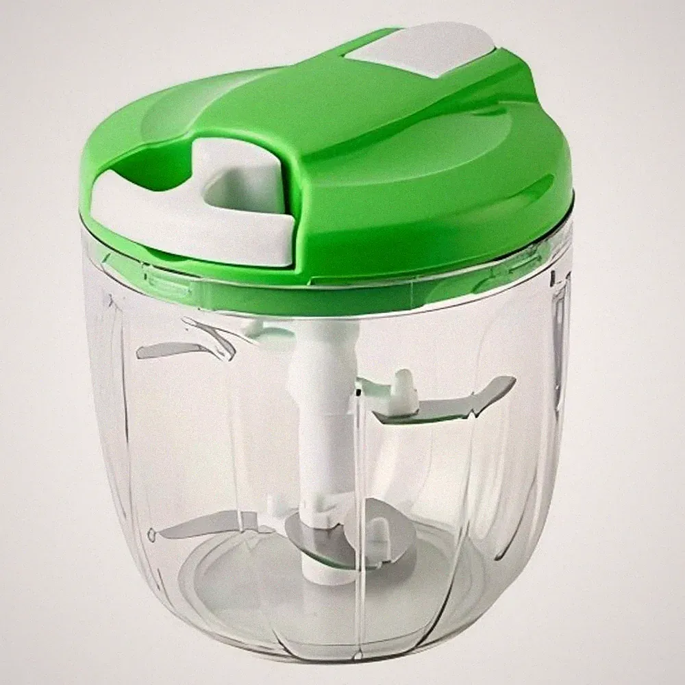 Manual Food Processor 900ml Green - Vegetable Chopper Onion Cutter Garlic Mincer