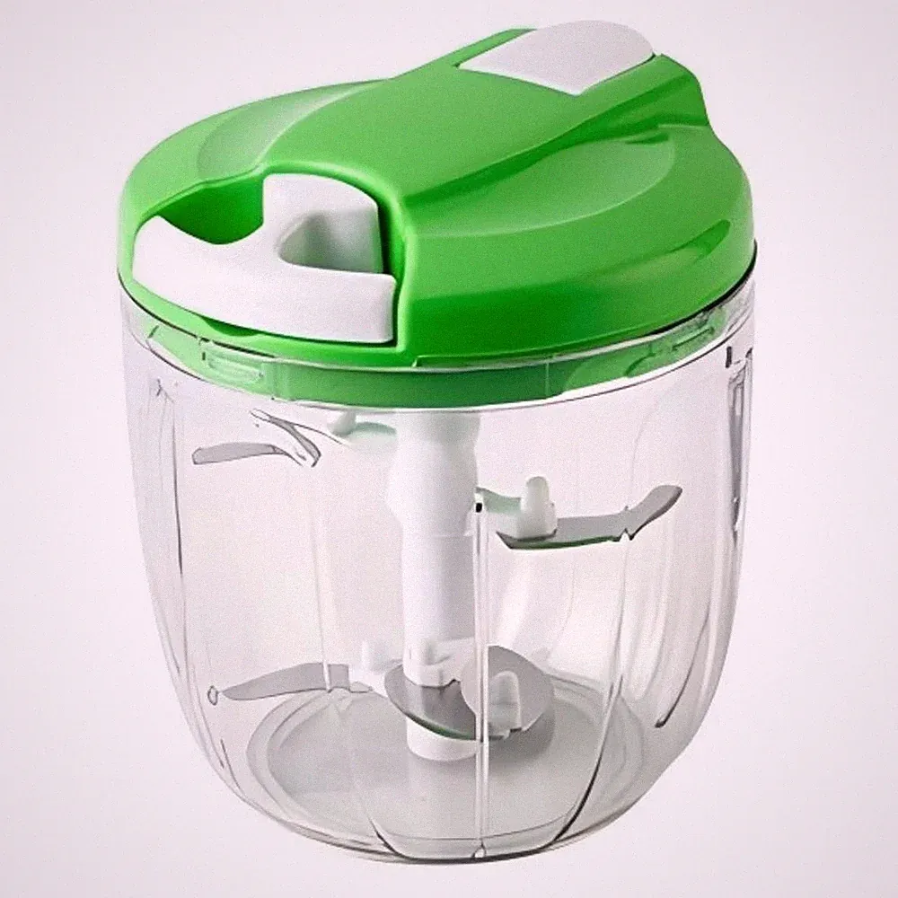 Manual Food Processor 900ml Green - Vegetable Chopper Onion Cutter Garlic Mincer