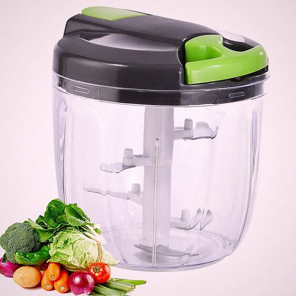 Manual Food Processor 900ml Portable Hand Pull String Garlic Mincer Green Onion