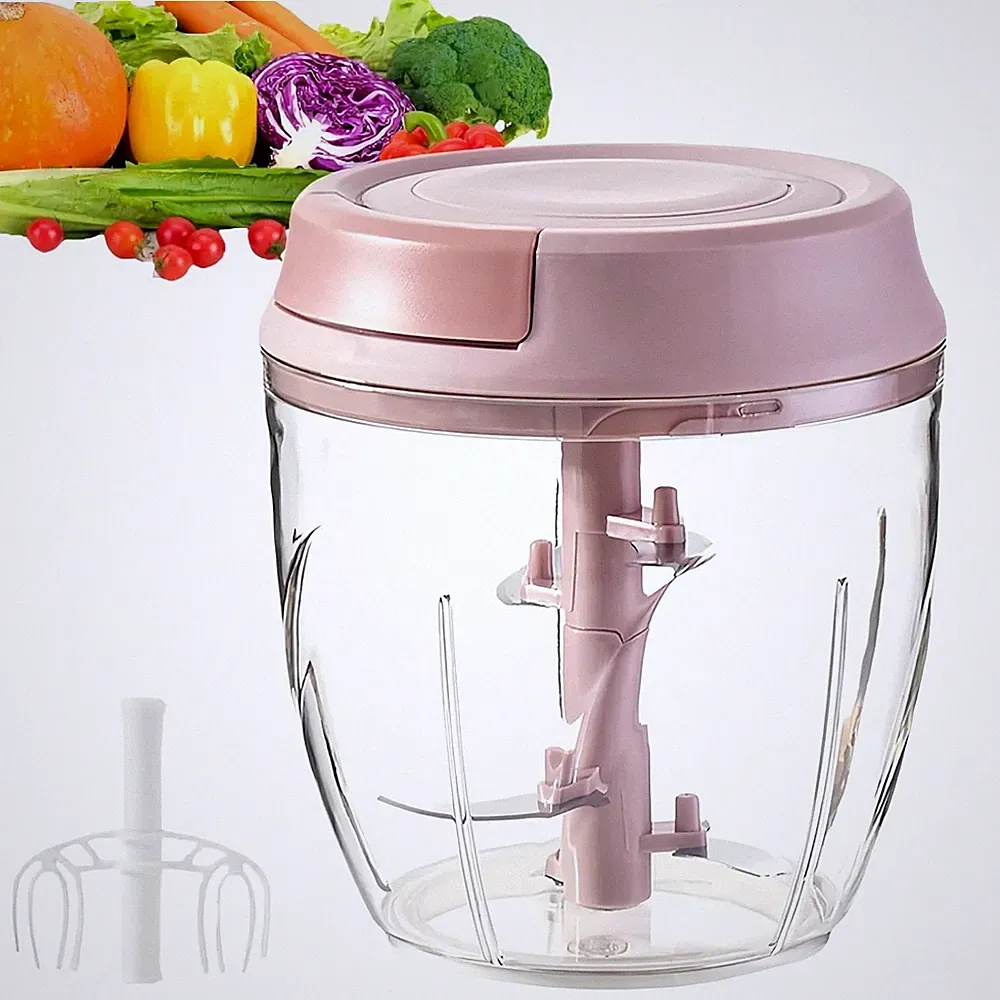 Manual Food Processor, Garlic Mincer Hand Cutter, Vegetable Chopper for Kitchen