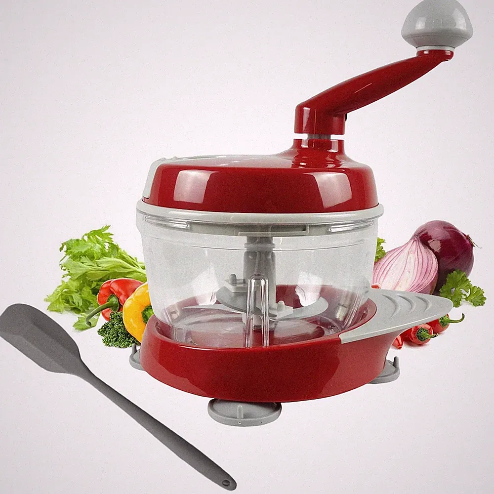 Manual Food Processor,Hand Powered Crank Food Processor Chopper,Food Vegetabl...