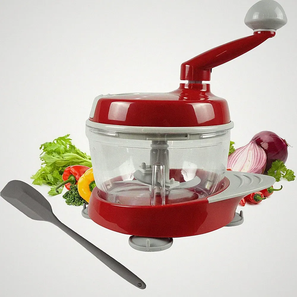 Manual Food Processor,Hand Powered Crank Food Processor Chopper,Food Vegetabl...