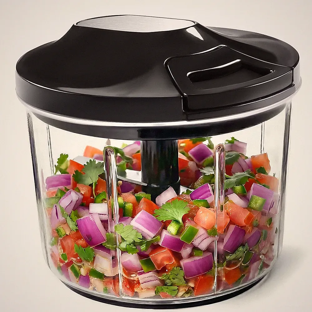 Manual Food Processor Large Vegetable Chopper, 1000ML Pull String Chopper Gar...