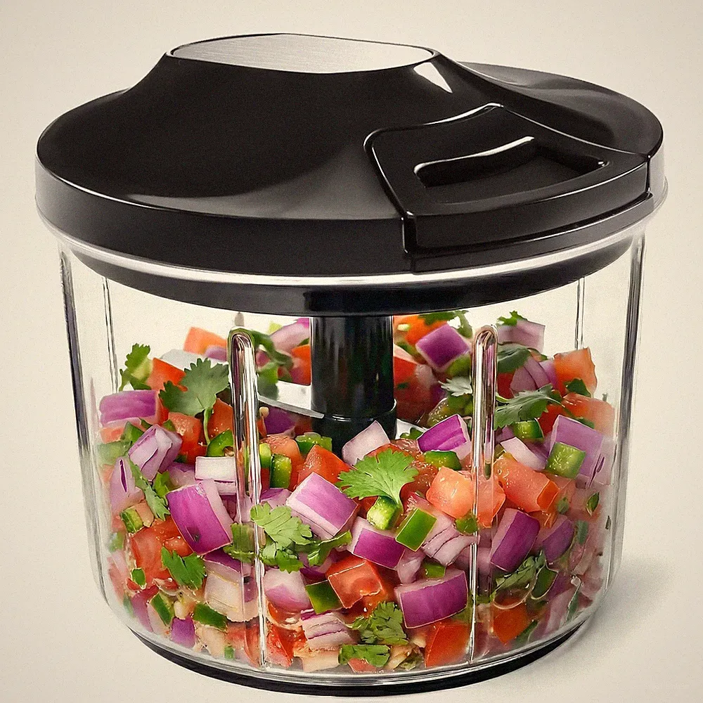 Manual Food Processor Large Vegetable Chopper, 1000ML Pull String Chopper Gar...