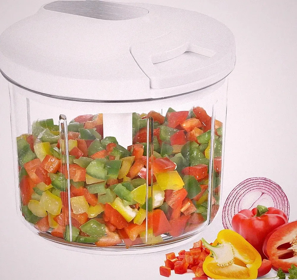 Manual Food Processor Large Vegetable Chopper, 1000ML Pull String Chopper Garlic