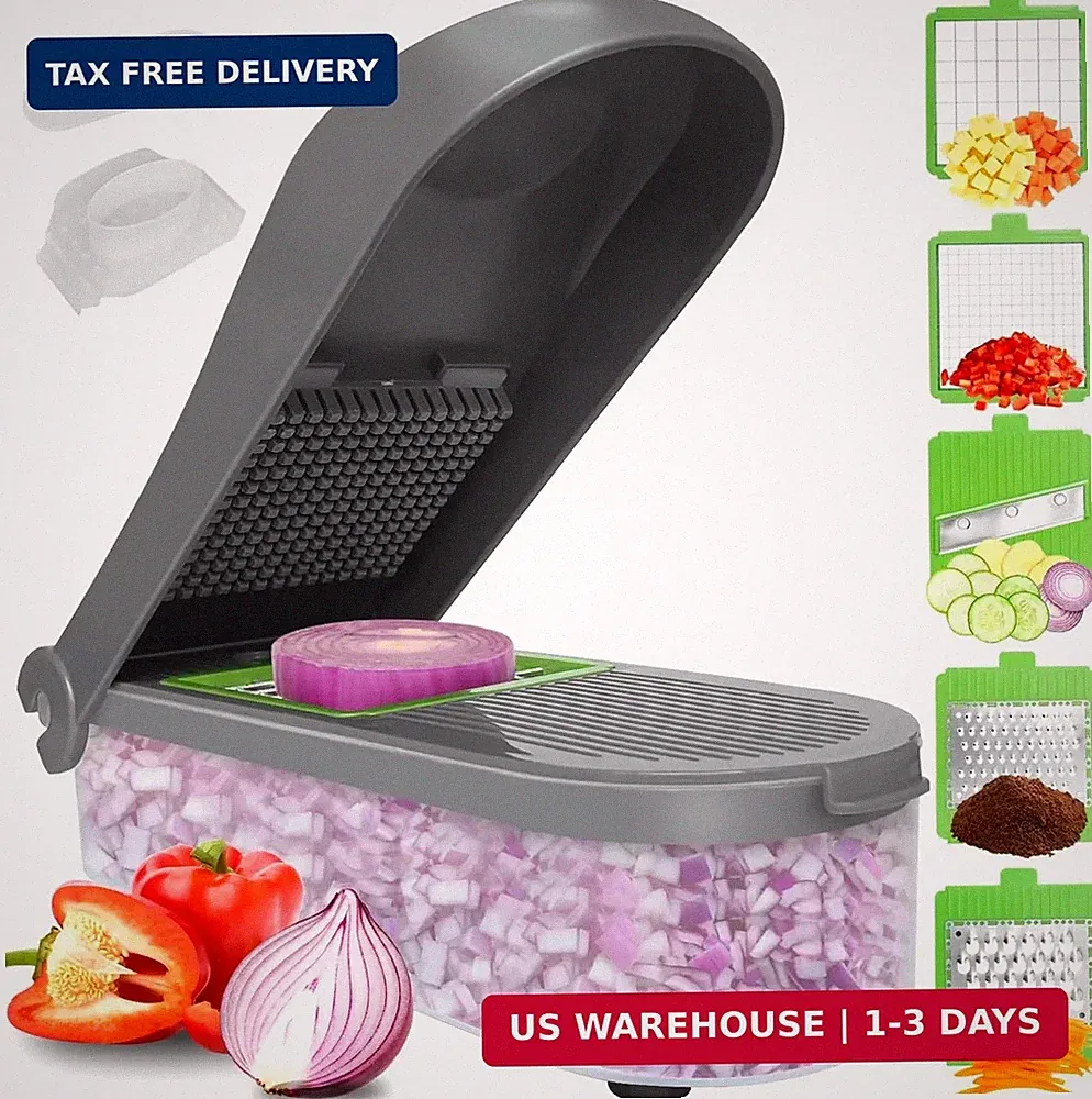Manual Food Processor Large Vegetable Chopper, 1003ML Pull String Chopper Garlic