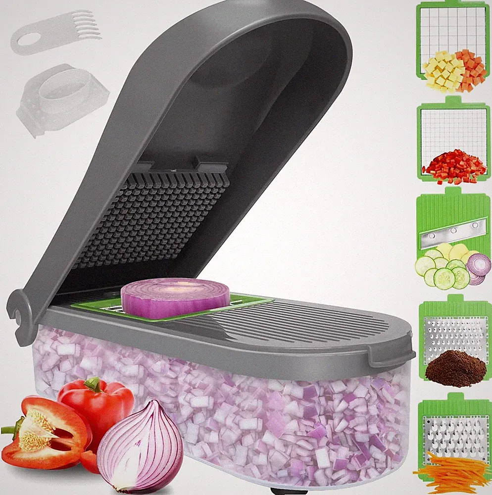 Manual Food Processor Large Vegetable Chopper, 1003ML Pull String Chopper Garlic