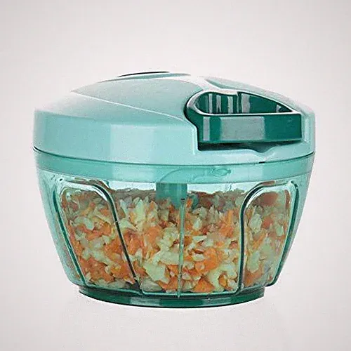 Manual Food Processor Vegetable Chopper, 2 Cup, Blue