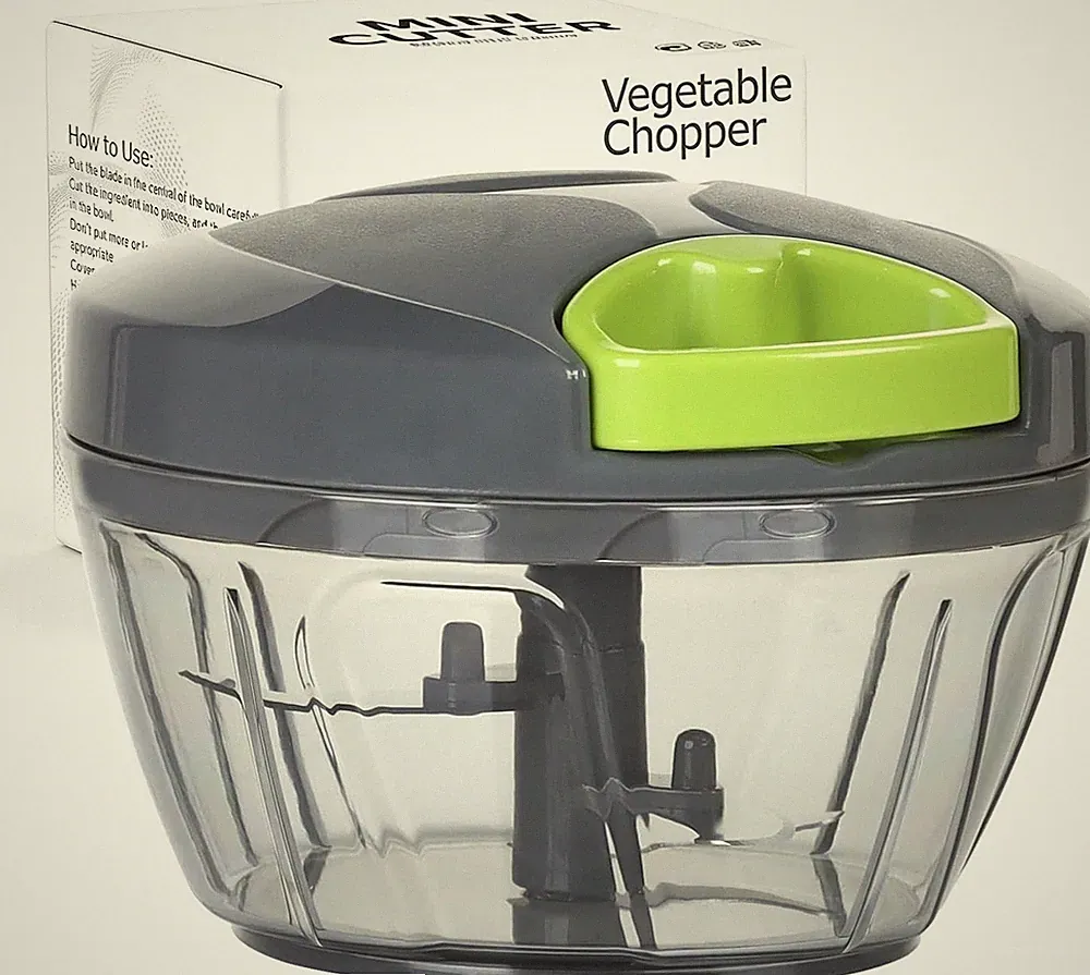 Manual Food Processor Vegetable Chopper Hand Pull Garlic Mincer 500ml