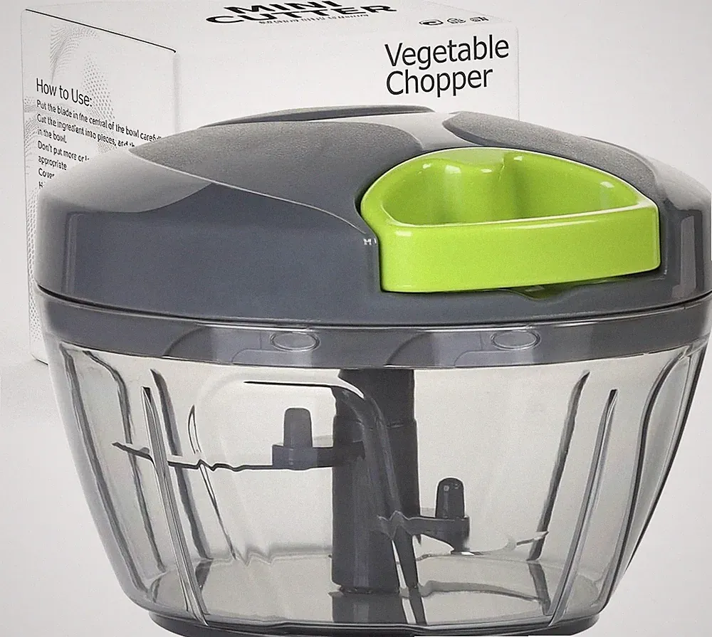Manual Food Processor Vegetable Chopper, Hand Pull String Garlic Mincer