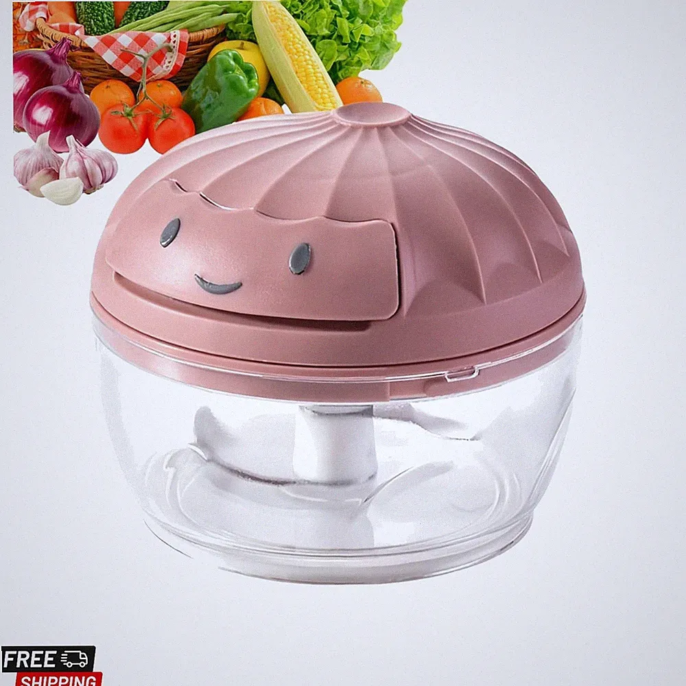 Manual Food Processor Vegetable Chopper, Mini Hand Pull String Garlic Chopper...