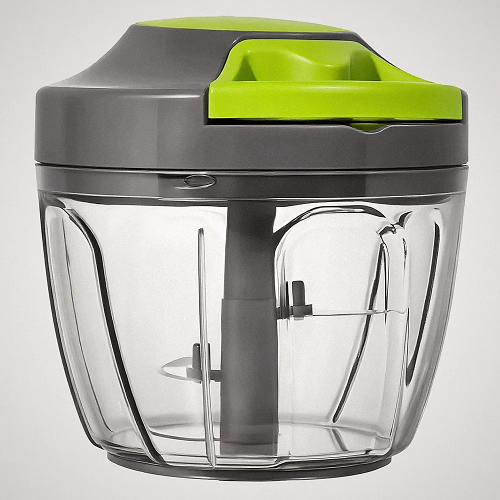 Manual Food Processor Vegetable Chopper, Portable Hand Pull 650ML, Grey