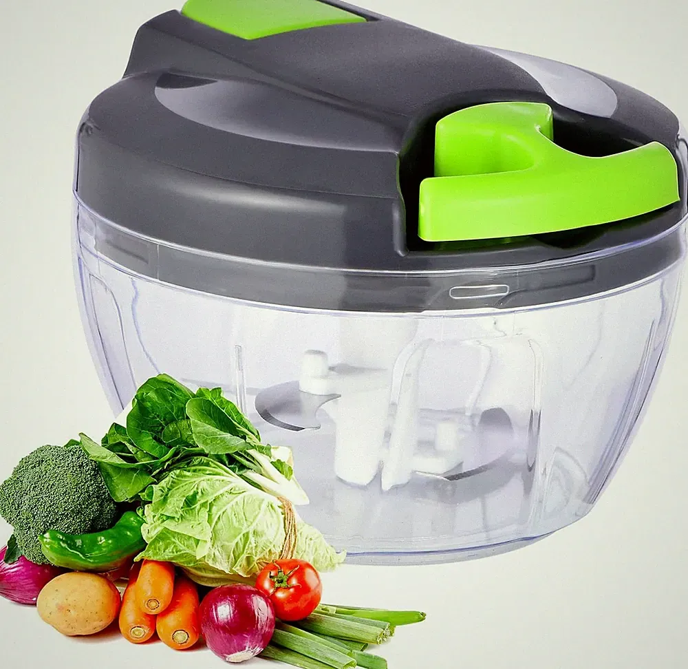 Manual Food Processor Vegetable Chopper, Portable Hand Pull String Garlic