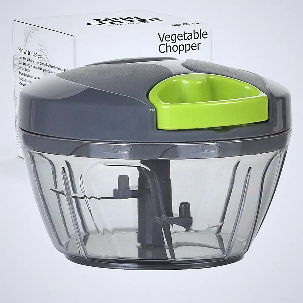 Manual Food Processor Vegetable Chopper, Portable Hand Pull String Garlic Min...