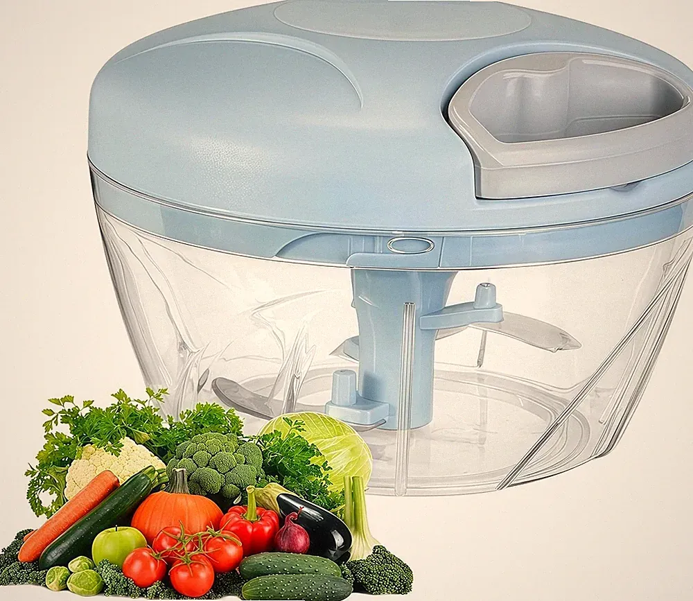 Manual Food Processor Vegetable Chopper, Portable Hand Pull String Garlic Mincer