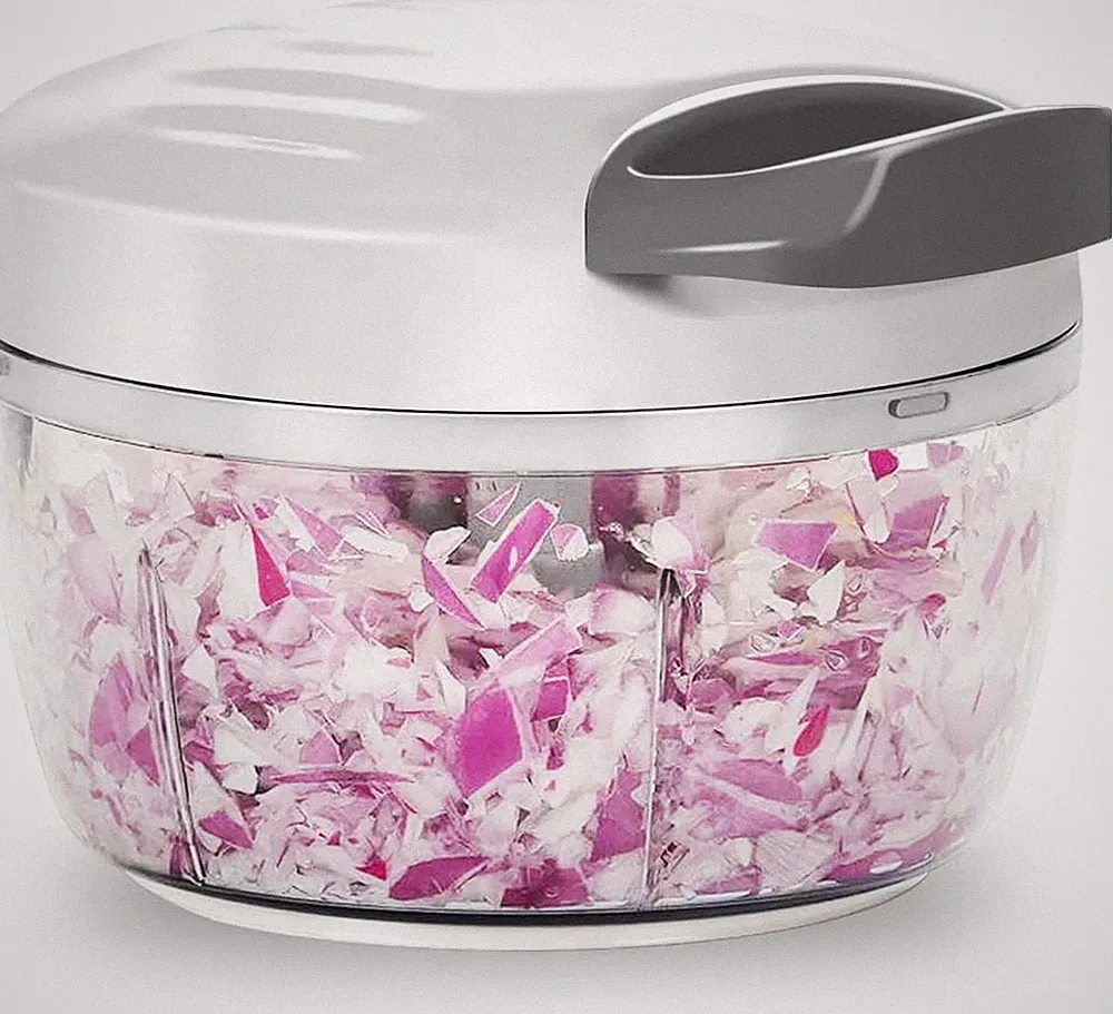 Manual Food Processor Vegetable Chopper White 2.3 Cup Kitchen Hand-Pull Cord for