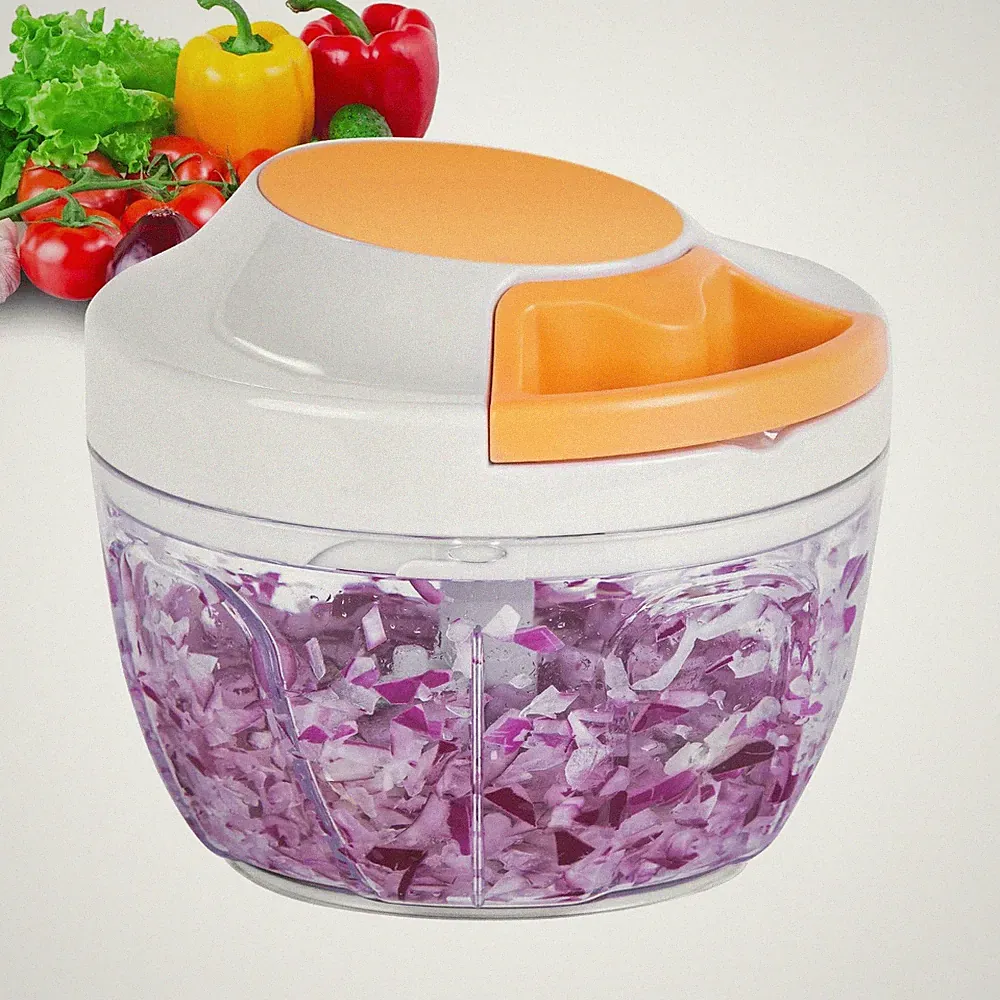 Manual Food Processor Vegetable Chopper with Easy Pull Hand String for Fruits