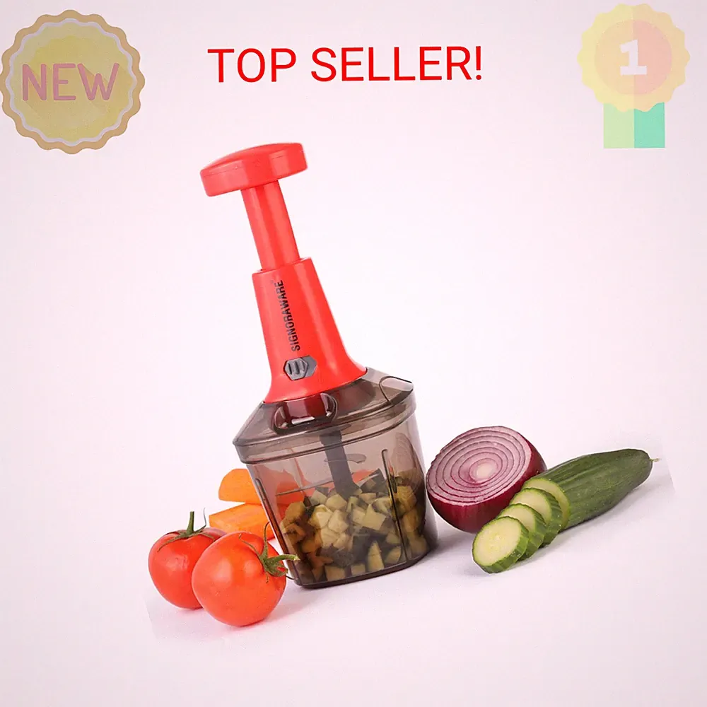 Manual Food Processor Vegetable Chopper with Varying Sizes Stainless Steel Blade