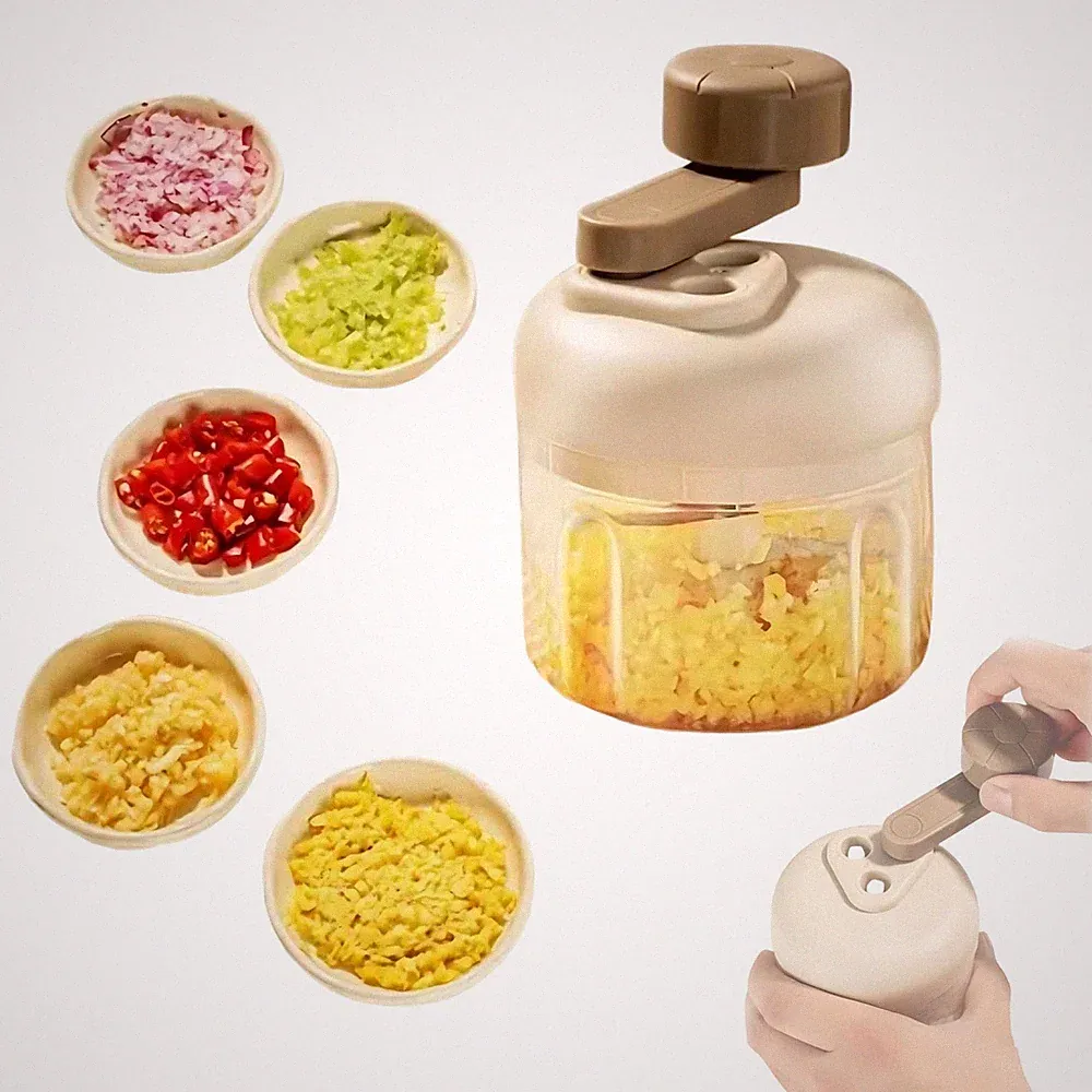 Manual Food Processor with 3-Speed Adjustable Crank,Hand Crank Small, As show
