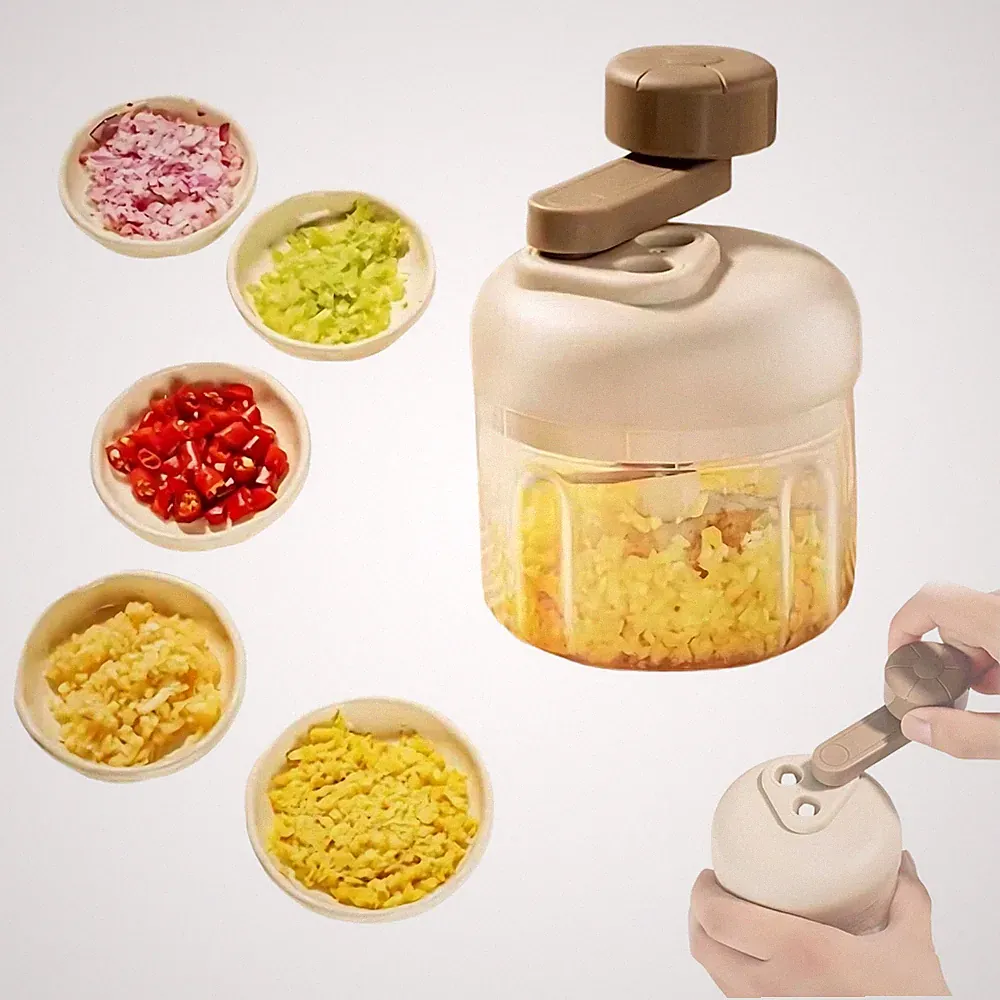 Manual Food Processor with 3-Speed Adjustable Crank,Hand Crank Small, As show