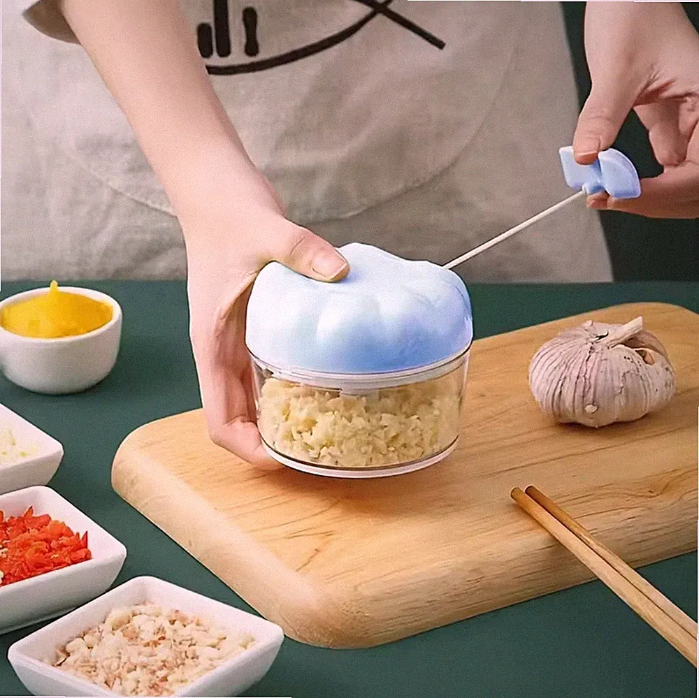 Manual Garlic Chopper Hand Pull Food Processor Garlic Mincer Kitchen Vegetable C