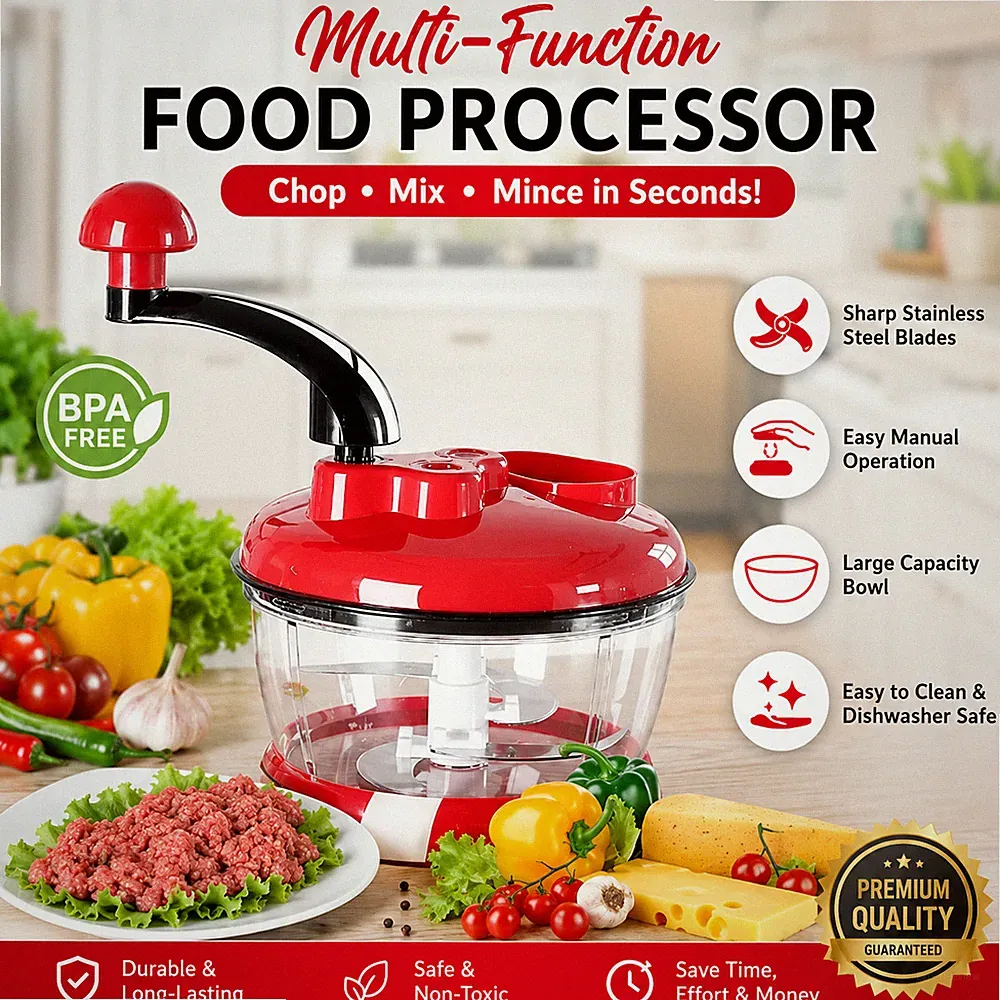 Manual Hand Crank Food Chopper Vegetable Onion Mincer Slicer Processor Kitchen