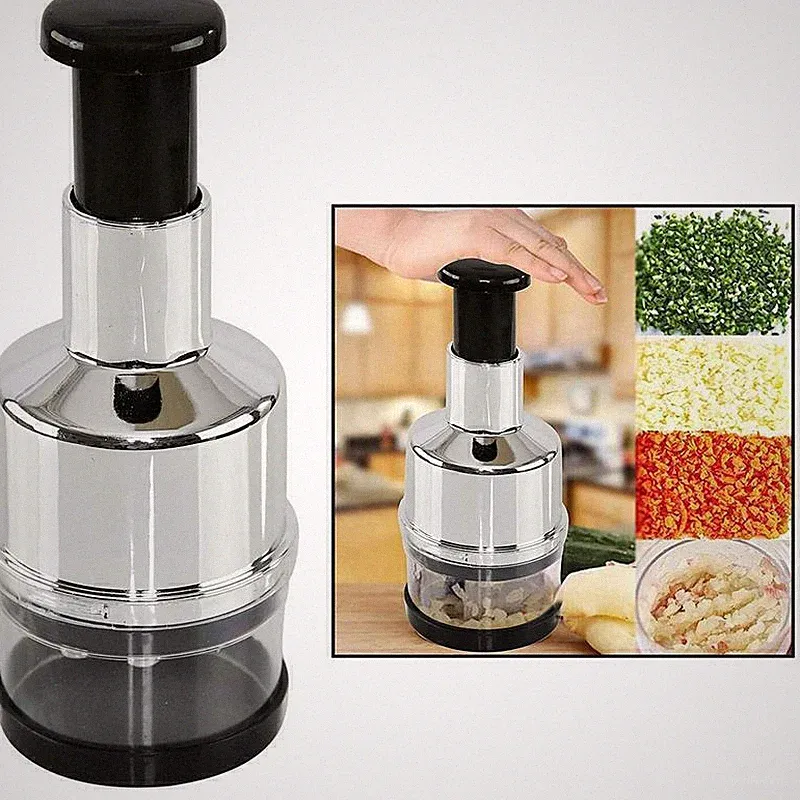 Manual Hand Press Garlic Onion Chopper Vegetable Food Chopper Processor Dicer US