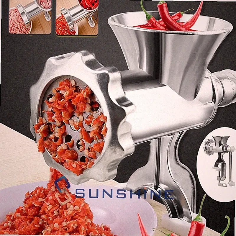 Manual Meat Grinder w/Table Clamp Hand Crank Food Grinder Meat Vegetables Spices