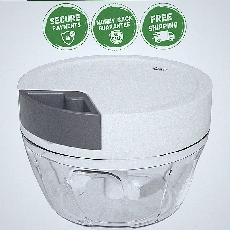 MANUAL PULL STRING VEGETABLE CHOPPER Quick Kitchen Food Prep Handheld Processor