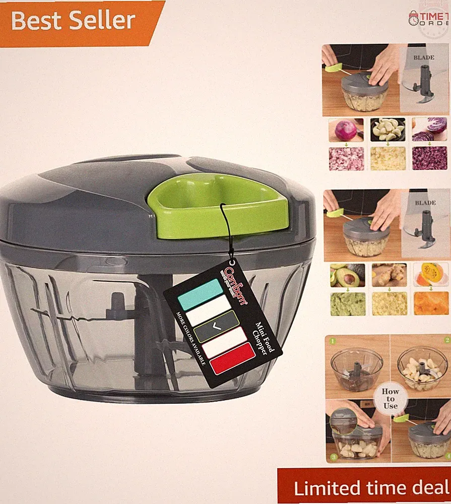 Manual Vegetable Chopper Food Processor 550ml BPA Free Fast Cutting