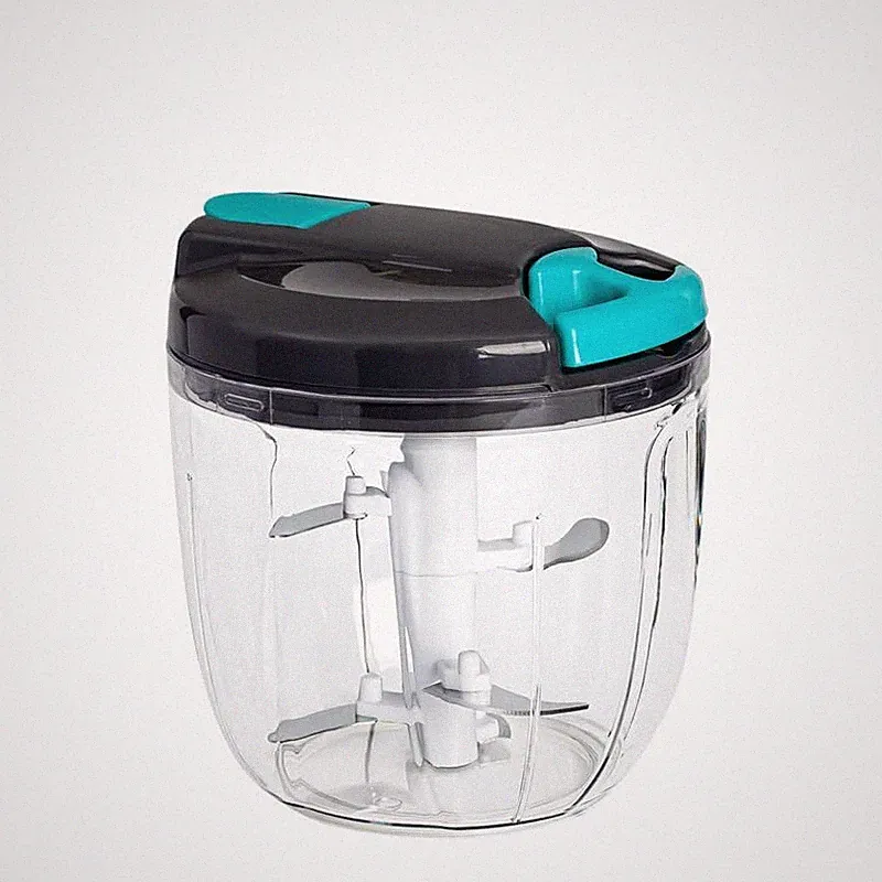 MAXCOOK Portable Manual Food Processor Vegetable Chopper (900ml, 900ml, Blue