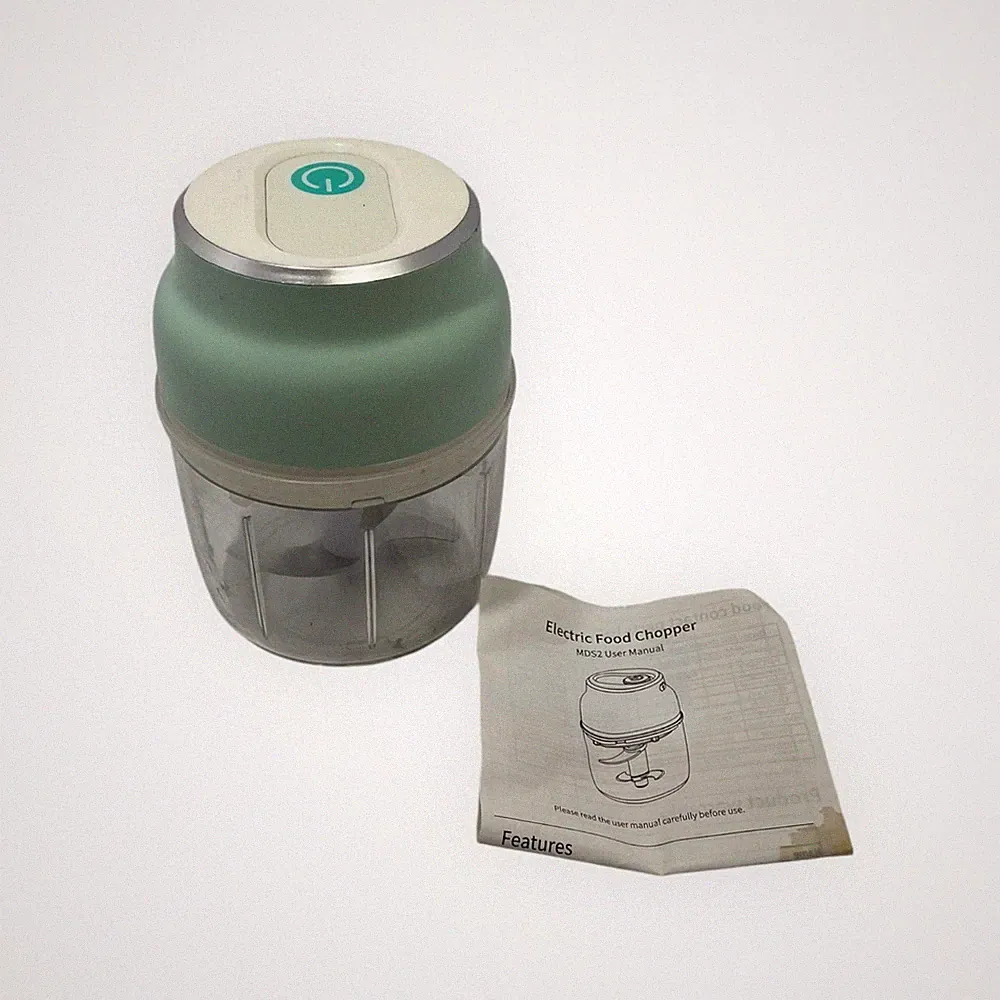 🍉 MDS2 Mini Electric Food Chopper - Mint Green + Cord & Instructions WORKS - S6