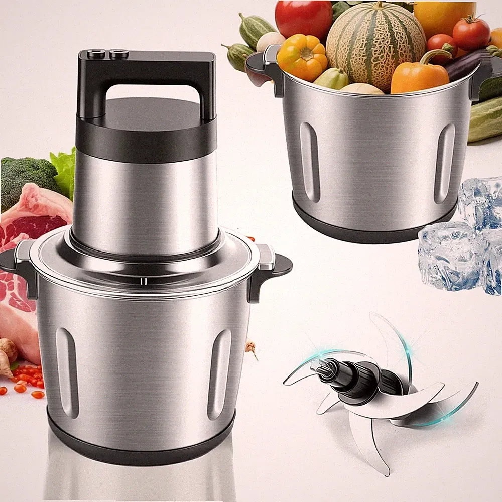 Meat Grinder 6L Large Capacity,1200W Heavy Duty Electric Food Processor for F...