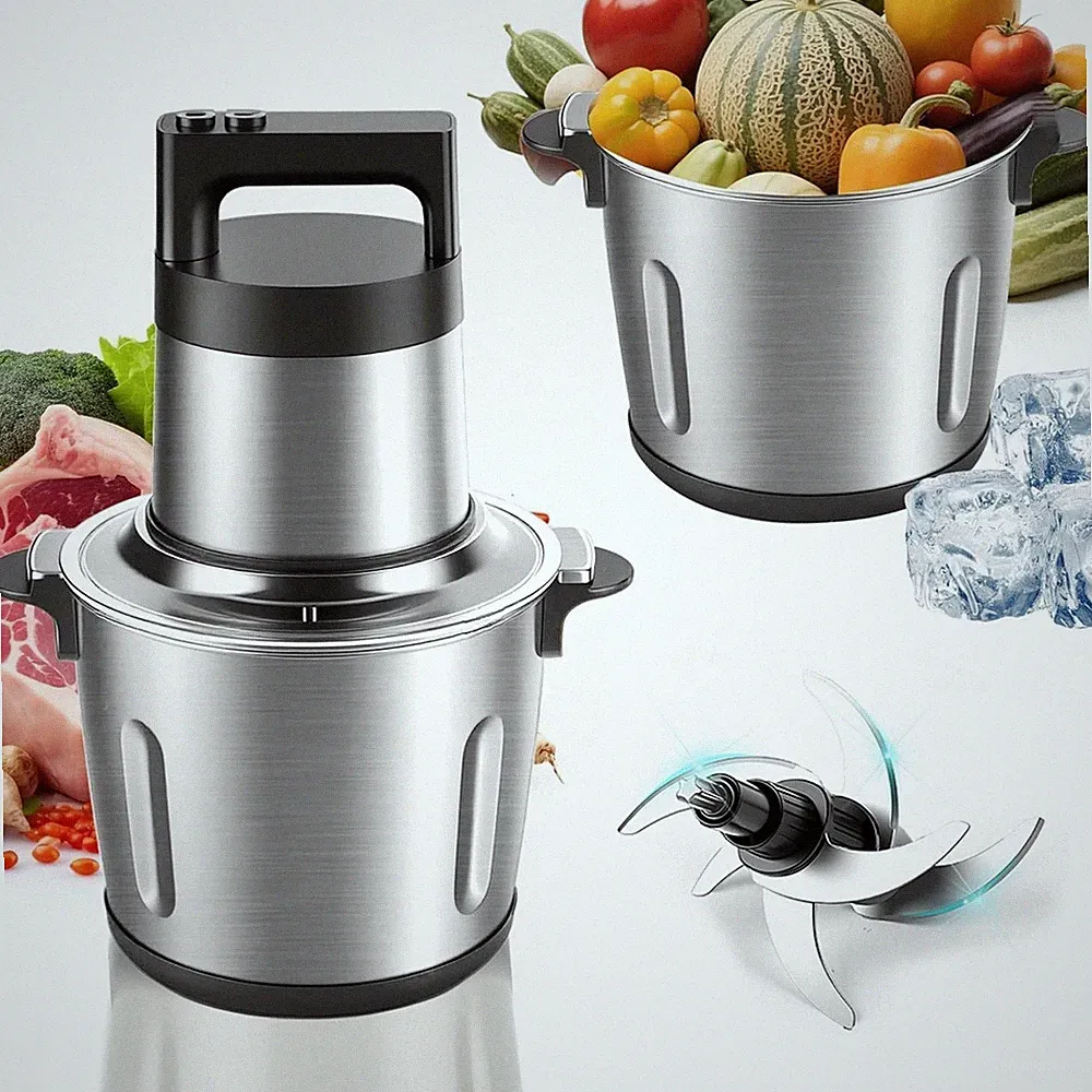 Meat Grinder 6L Large Capacity,1200W Heavy Duty Food Processor for Frozen Mea...