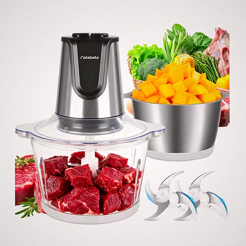 meat grinder Food Processor, 500W Electric Food Chopper with 2 Bowls