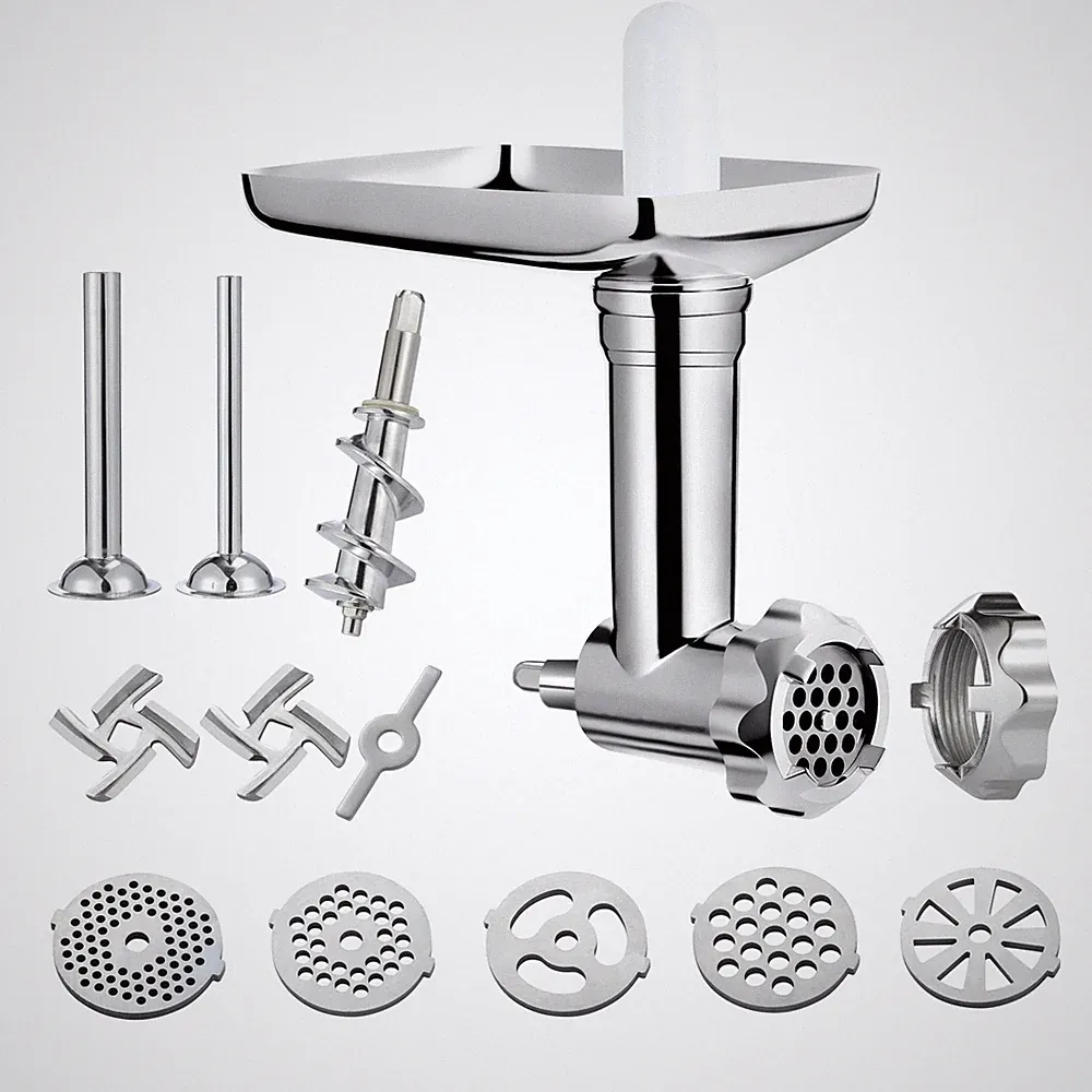 Metal Food Grinder Attachment for KitchenAid Stand Mixers Includes Sausage St...