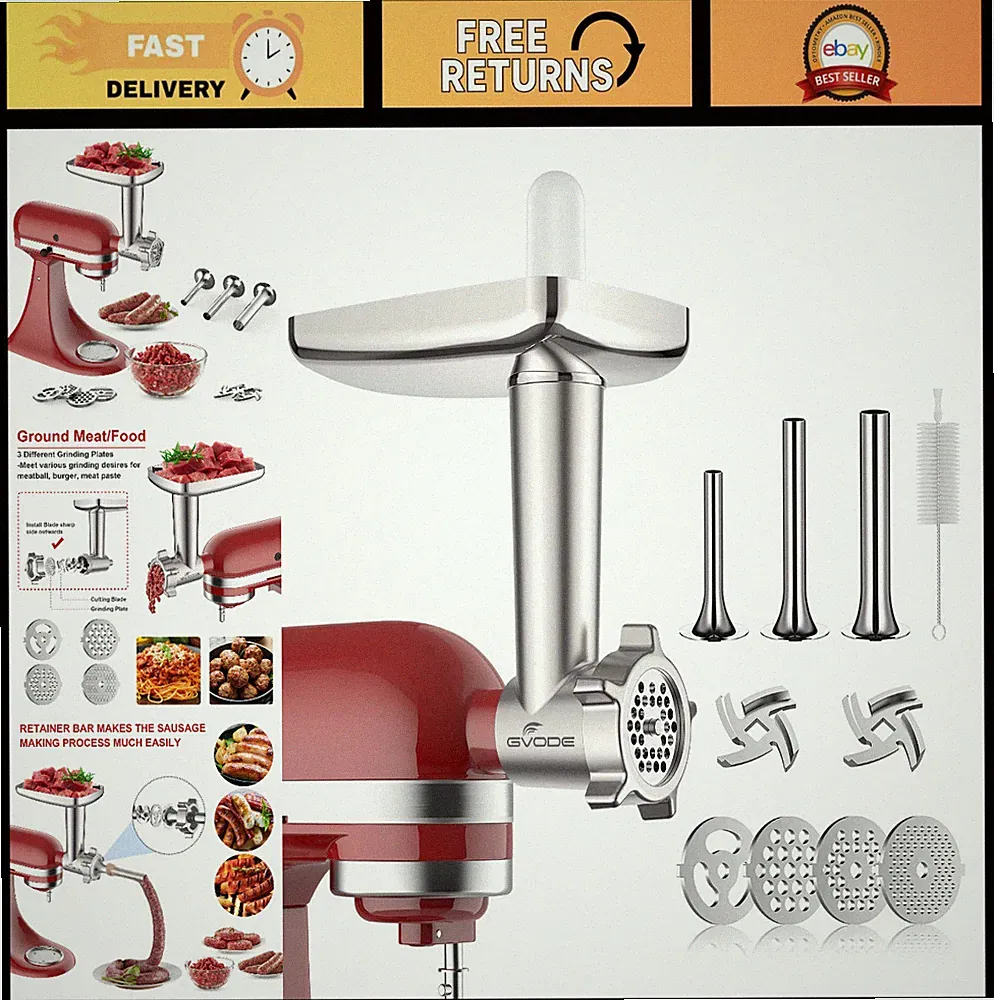 Metal Meat Grinder Attachment for Kitchen Stand Mixer, Food Processor Accessory