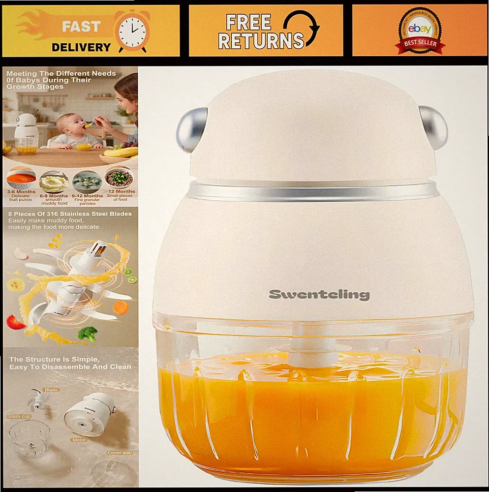 Mini Baby Food Maker - 10oz Puree Blender for Fruits, Veggies & Meats, BPA-Free