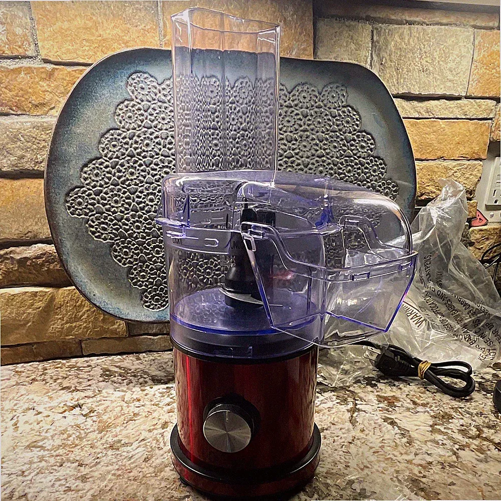 Mini Electric Food Processor 3 Cup 300W 2-Speed Red/Black Safety Lock
