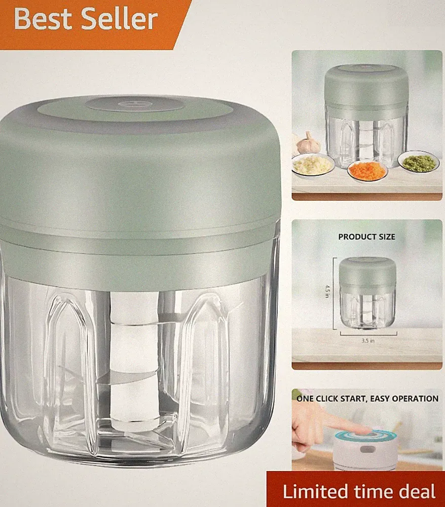 Mini Electric Food Processor & Garlic Chopper, 250ML USB Rechargeable, One-To...