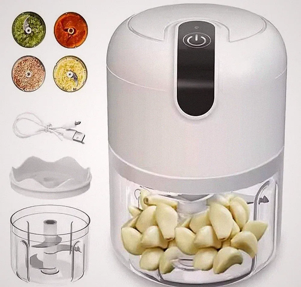 Mini Electric Food Processor, USB Rechargeable, Multi-functional Garlic Chopper