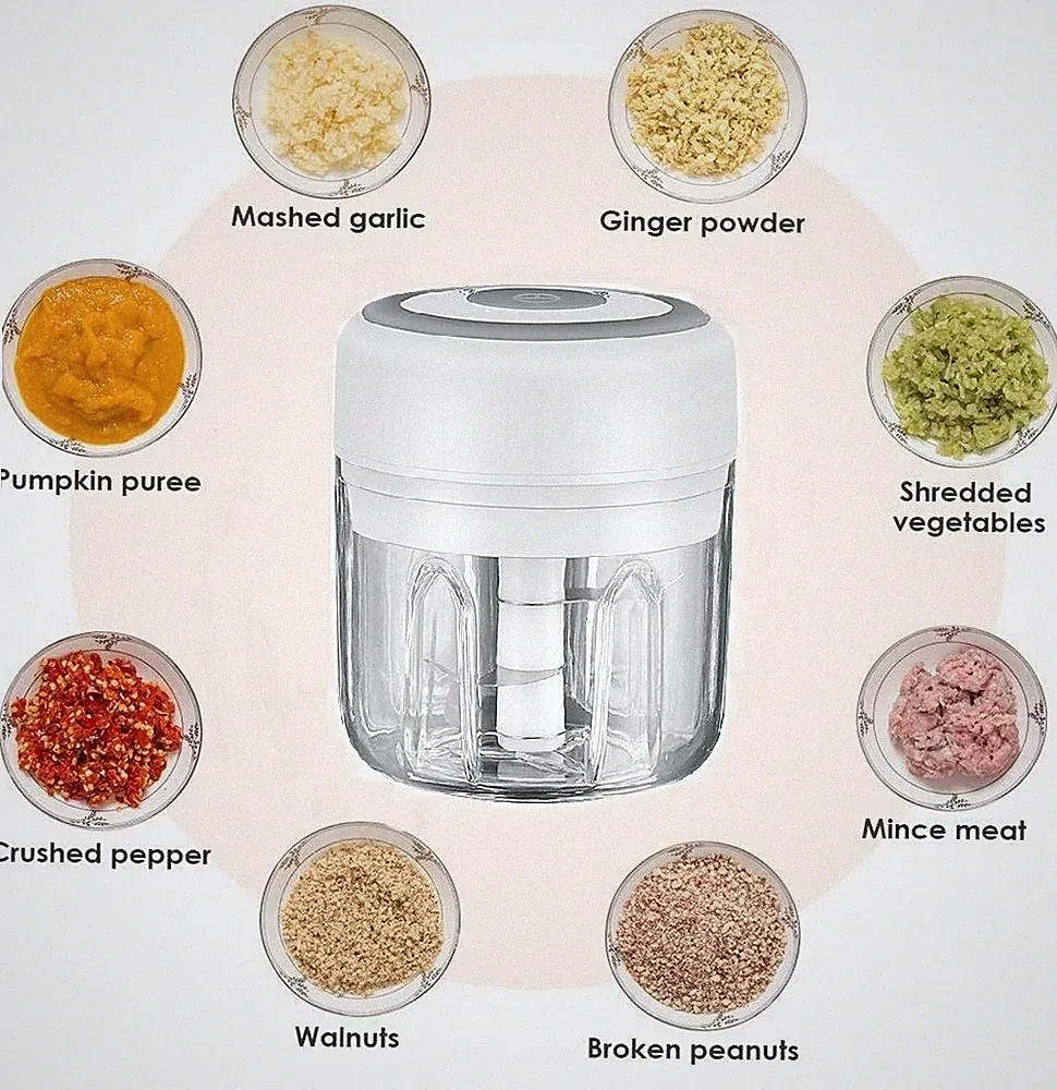Mini Electric Garlic Chopper MSDEAR 8.8Oz Wireless Portable Food Processor NIB