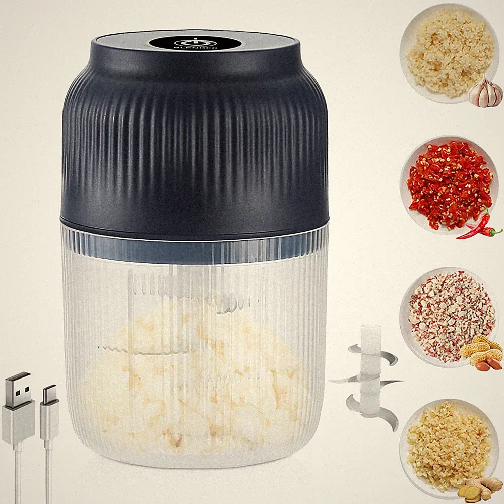Mini Electric Garlic Chopper USB-C Rechargeable Food Processor Vegetable Onion