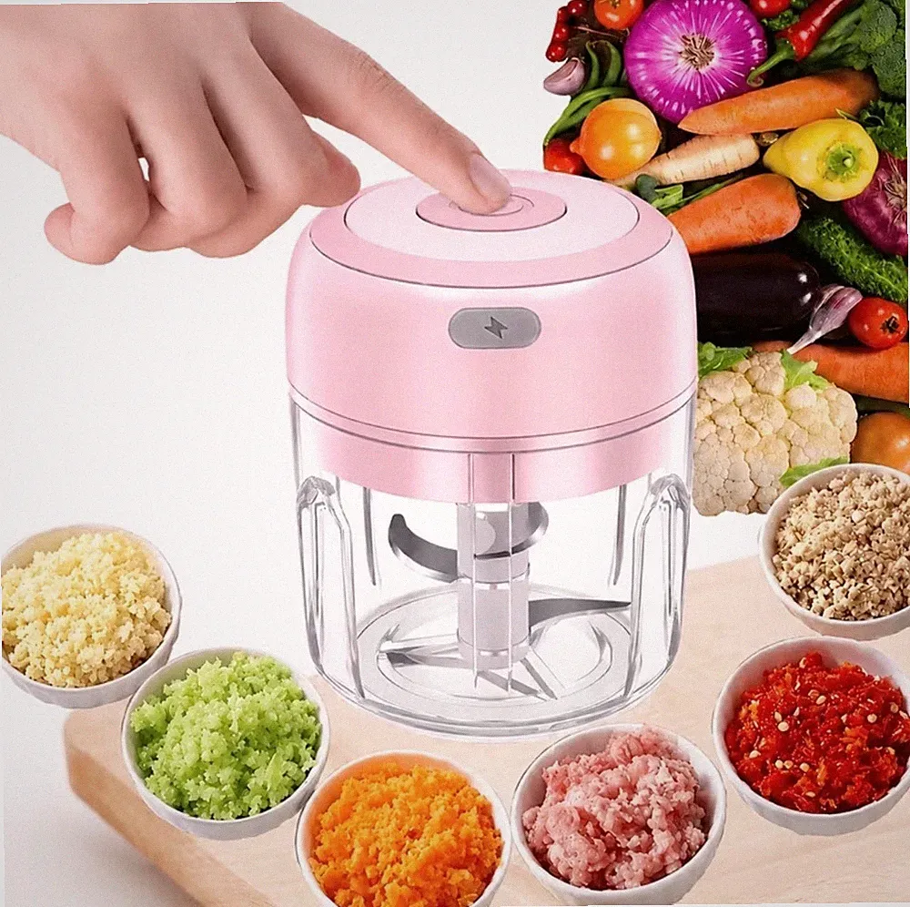 Mini Electric Garlic Chopper USB Vegetable Onion Mincer Food Processor