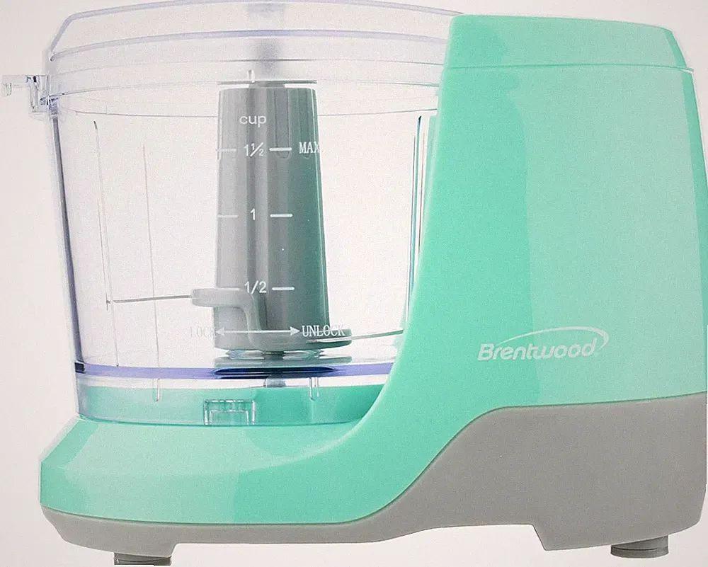 Mini Food Chopper 1.5 Cup Blue Stainless Steel Blades Compact BPA-Free Safety