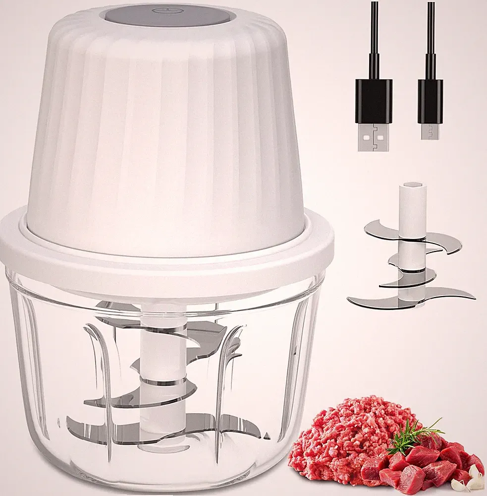 Mini Food Chopper Cordless, 400Ml Small Food Processor 1.6Cup, Battery USB-C Rec